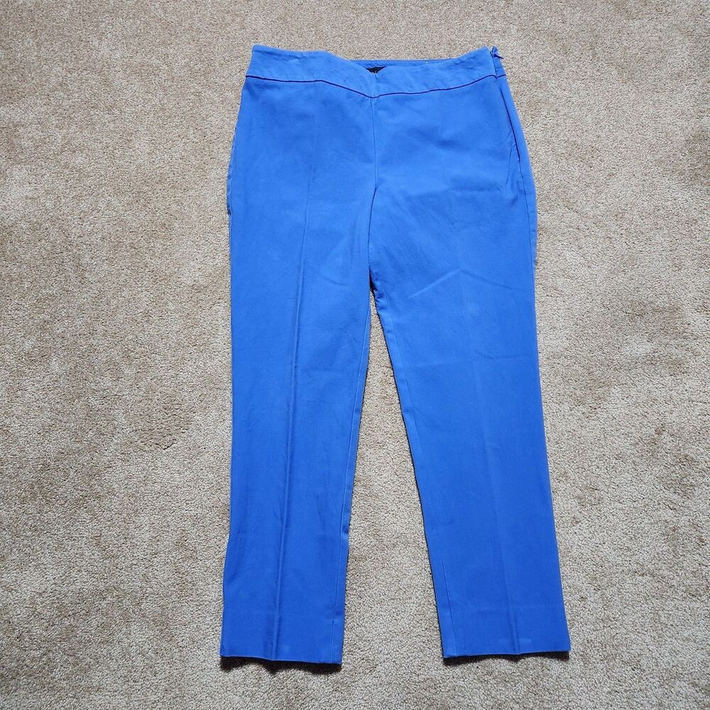 Talbots Pants Women 10P Blue Mid Rise Chatham Ankle Side Zipper